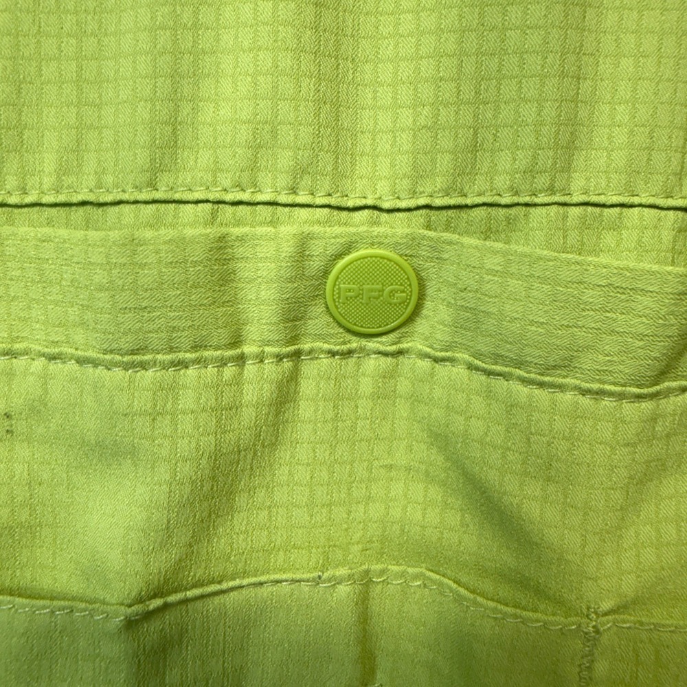 Columbia PFG Fishing Shirt Mens LRG Green Long Sleeve Omni-Shade Ripstop Vented - Picture 6 of 16